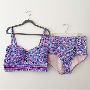 Torrid Tile Print Colorful Mandala Bikini Two Piece Swimsuit Set Womens Size 2X